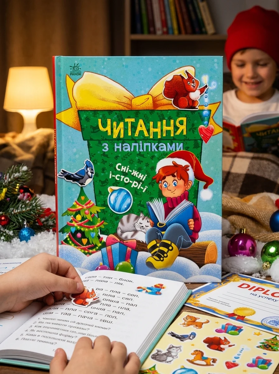 Читання з наліпками. Сніжні історії — Книги з наліпками