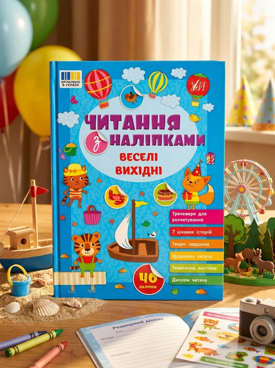 Читання з наліпками. Веселі вихідні — Книги з наліпками