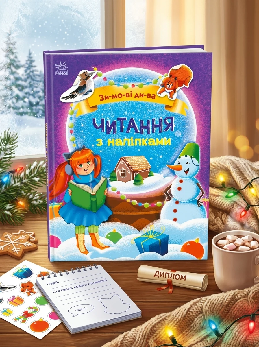 Читання з наліпками. Зимові дива — Книги з наліпками