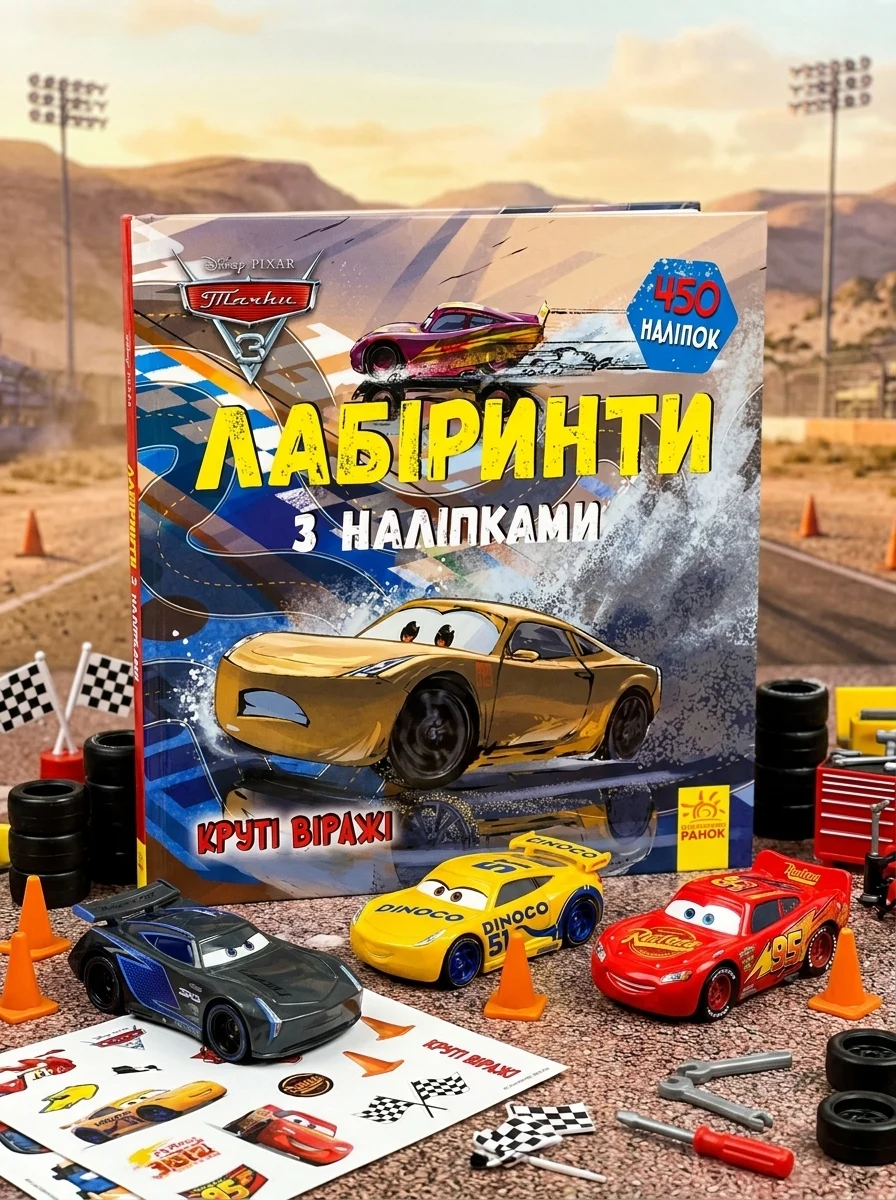 Disney. Лабіринти з наліпками. Тачки-3 — Книги з наліпками