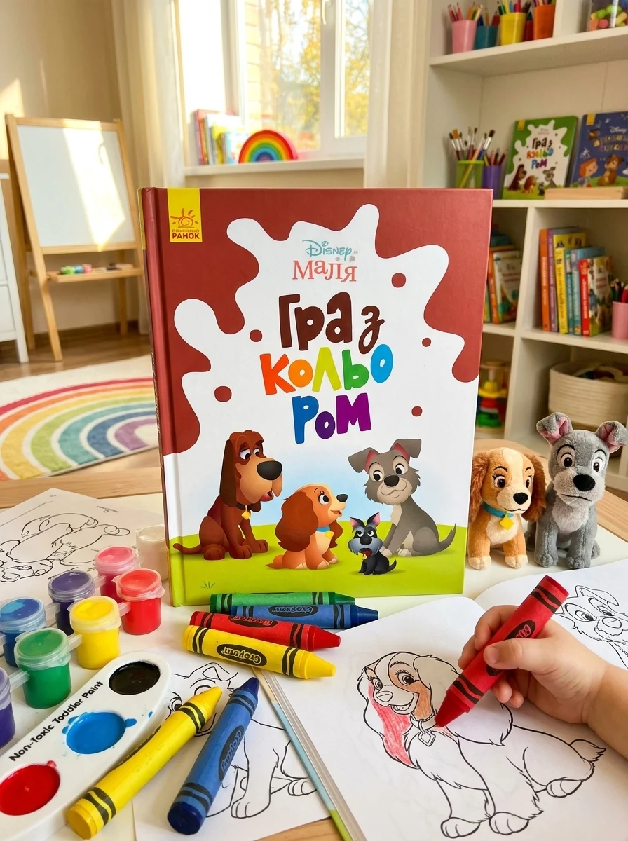 Disney Маля. Гра з кольором. Леді та Бродяга — Розмальовки для дітей