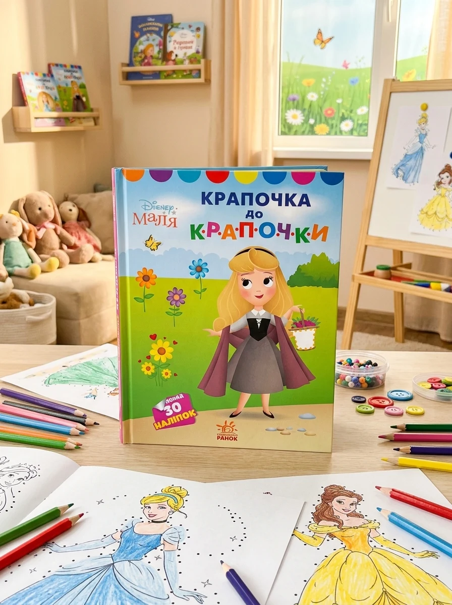 Disney Маля. Моя перша кольоровка. Принцеса. За точками — Розмальовки для дітей