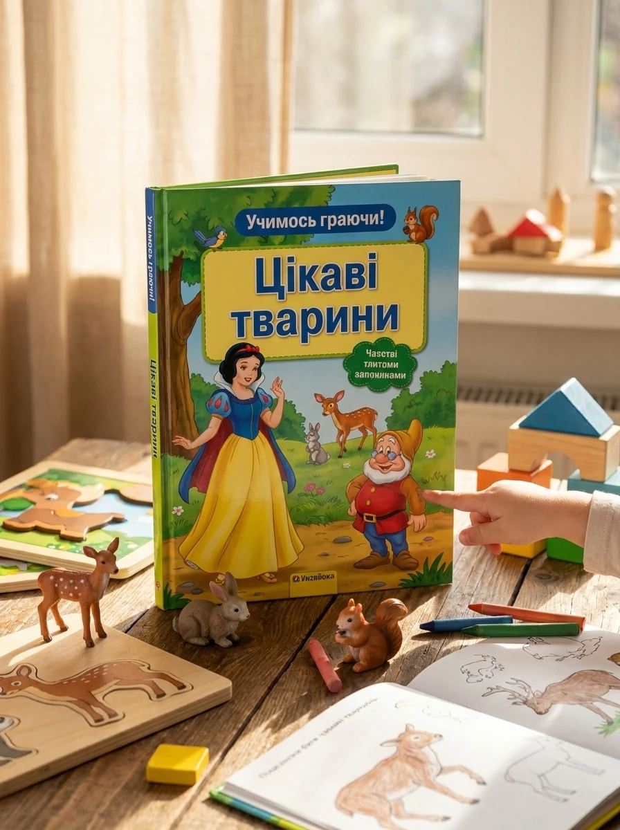 Дісней. Учимось граючи! Книги з пазлами. Цікаві тварини — Розвивальні книги