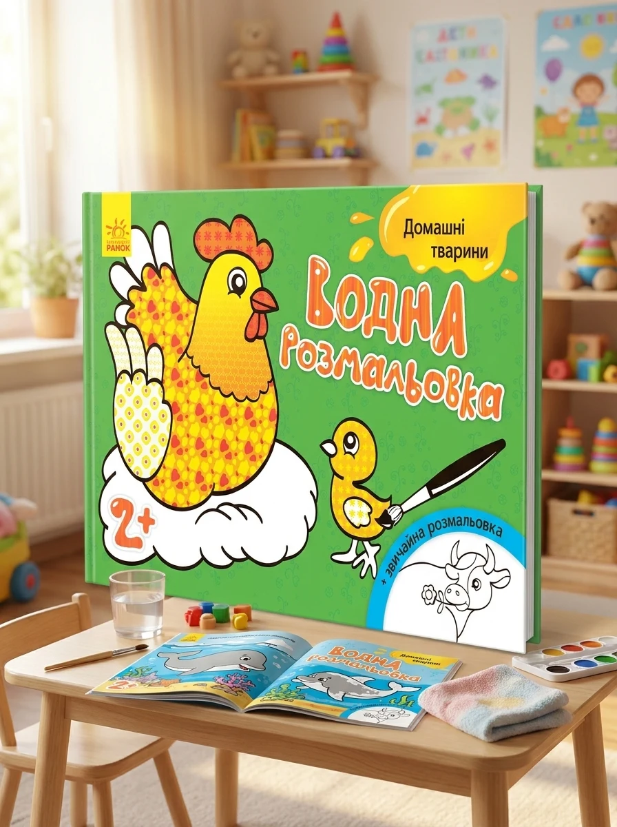 Домашні тварини. Водна розмальовка. Від 2 років — Розмальовки для дітей