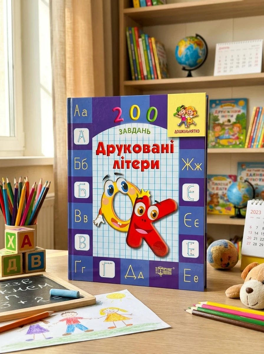 Дошкільнятко. 200 завдань. Друковані літери. Робочий зошит — Розвивальні книги