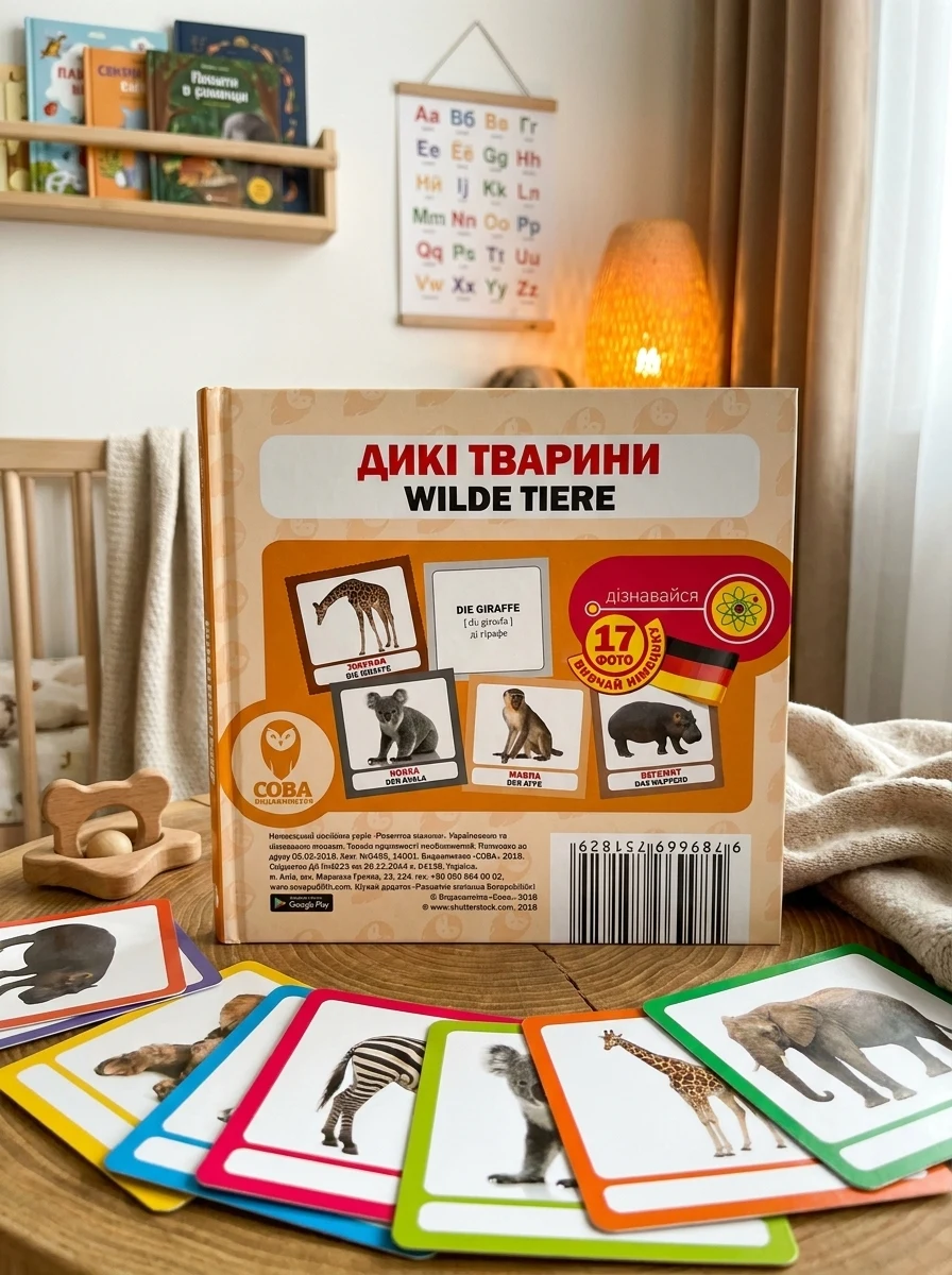 Дикі тварини. 17 карток німецькою — Розвивальні книги