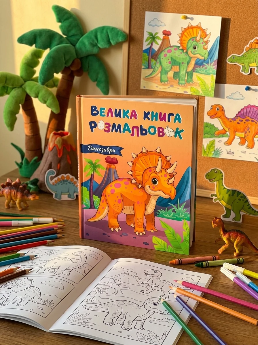Динозаври. Велика книга розмальовок — Розмальовки для дітей