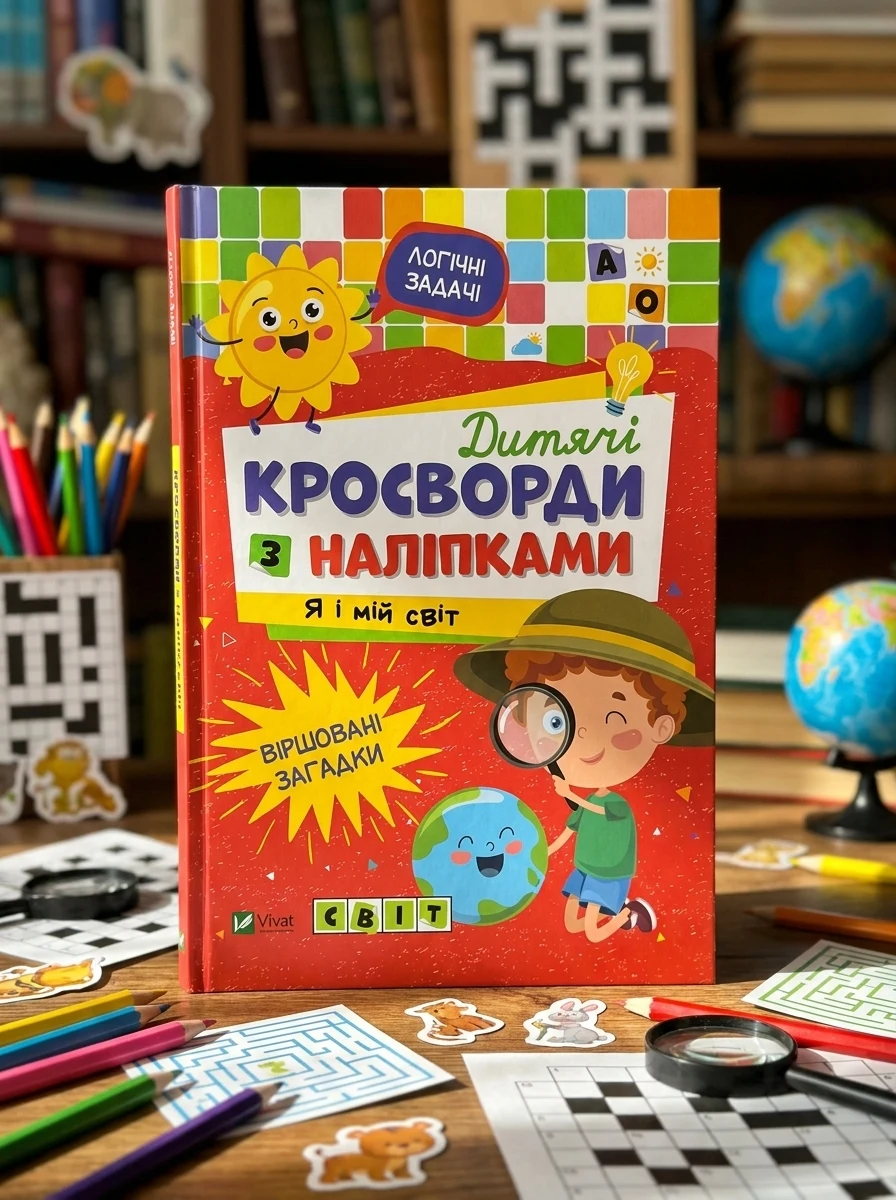 Дитячі кросворди з наліпками. Я і мій світ | купити книгу онлайн
