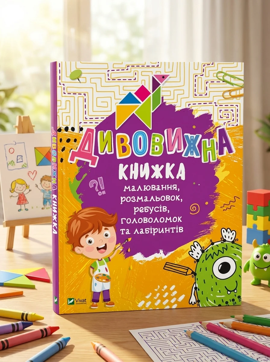 Дивовижна книжка малювання, розмальовок, ребусів, головоломок та лабіринтів — Розвивальні книги