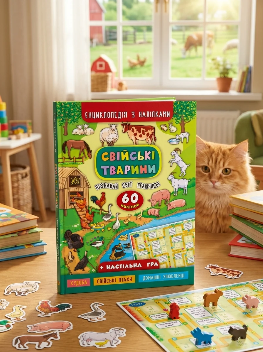 Енциклопедія з наліпками. Свійські тварини — Книги з наліпками