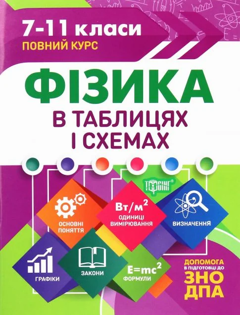 Фізика в таблицях і схемах. 7-11 класи. Допомога в підготовці до ЗНО ДПА — Торсінг