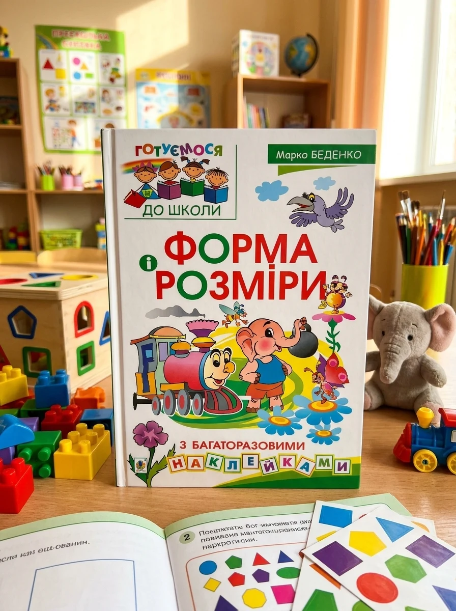 Форма і розміри з багаторазовими наклейками — Розвивальні книги