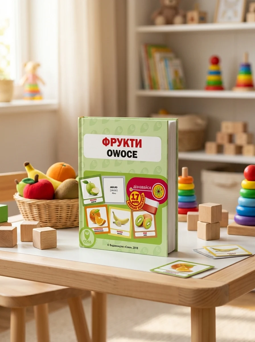 Фрукти. 17 карток польською — Розвивальні книги