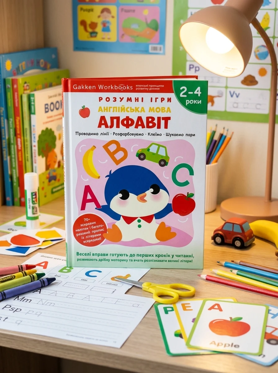 Gakken. Розумні ігри. Англійська мова. Алфавіт. 2-4 роки — Книги з наліпками