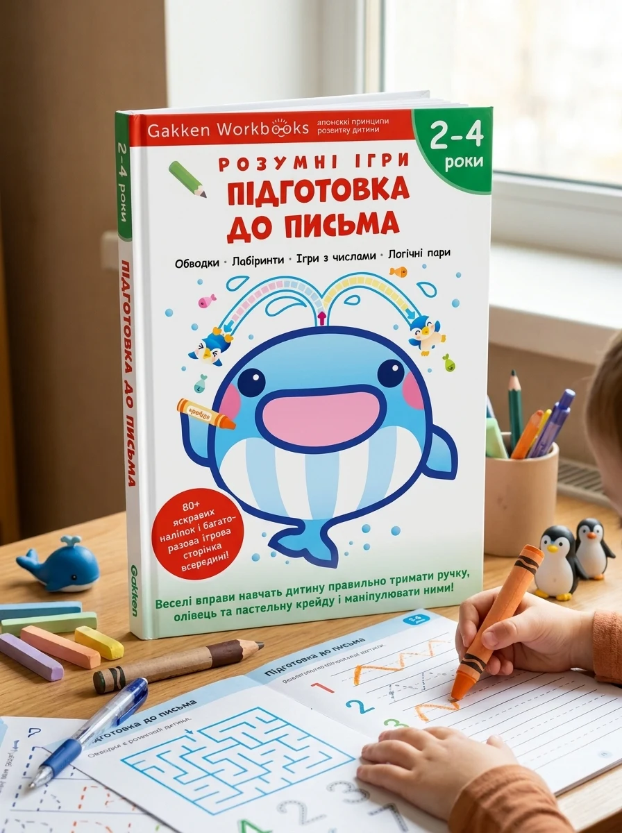 Gakken. Розумні ігри. Підготовка до письма. 2-4 роки — Книги з наліпками