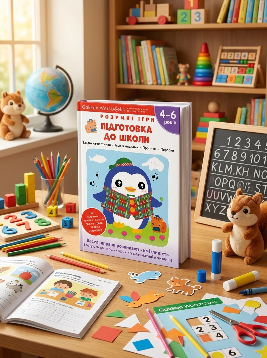 Gakken. Розумні ігри. Підготовка до школи. 4-6 років — Книги з наліпками