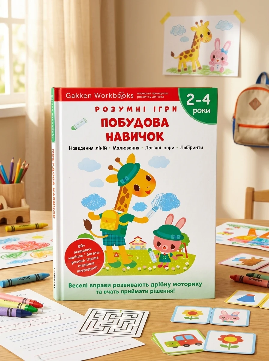 Gakken. Розумні ігри. Побудова навичок. 2-4 роки — Книги з наліпками