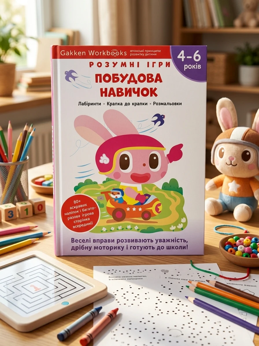 Gakken. Розумні ігри. Побудова навичок. 4-6 років — Книги з наліпками