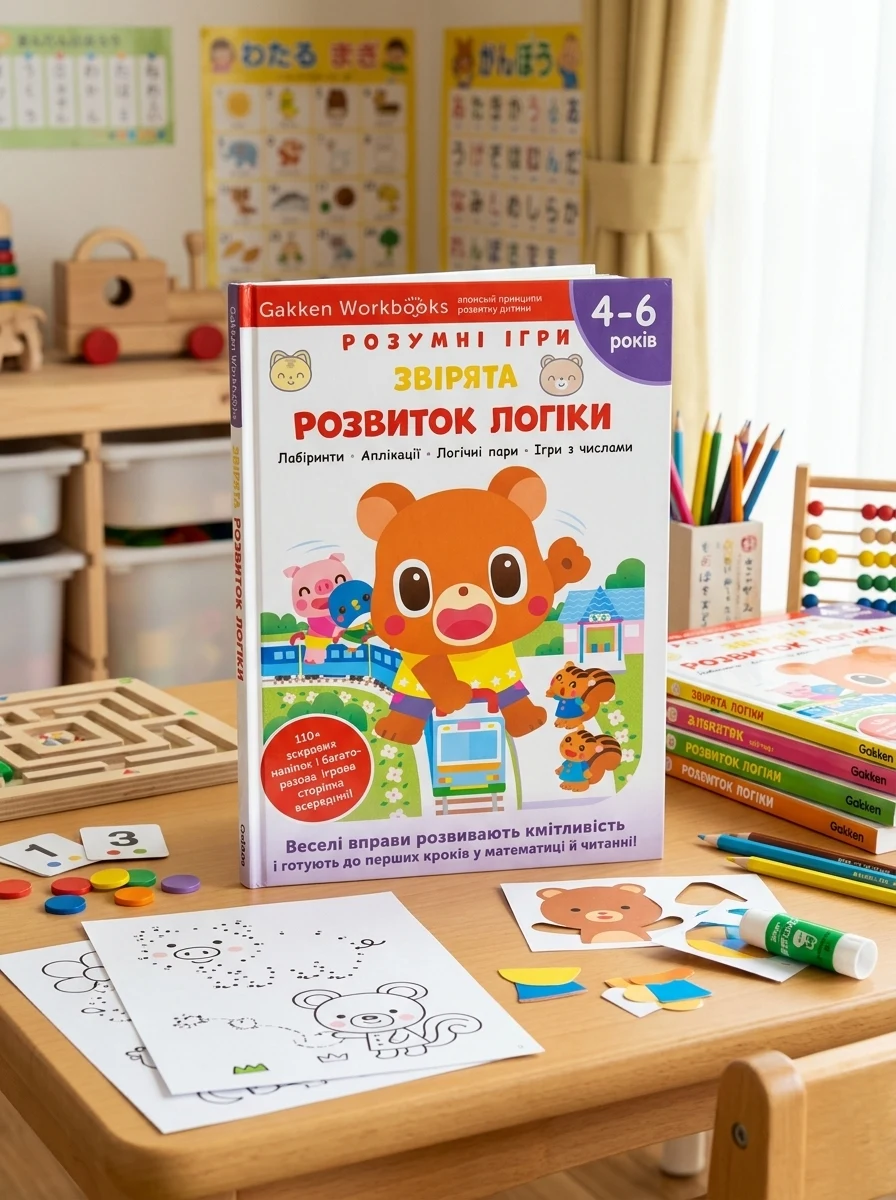 Gakken. Розумні ігри. Розвиток логіки. Звірята. 4-6 років — Книги з наліпками