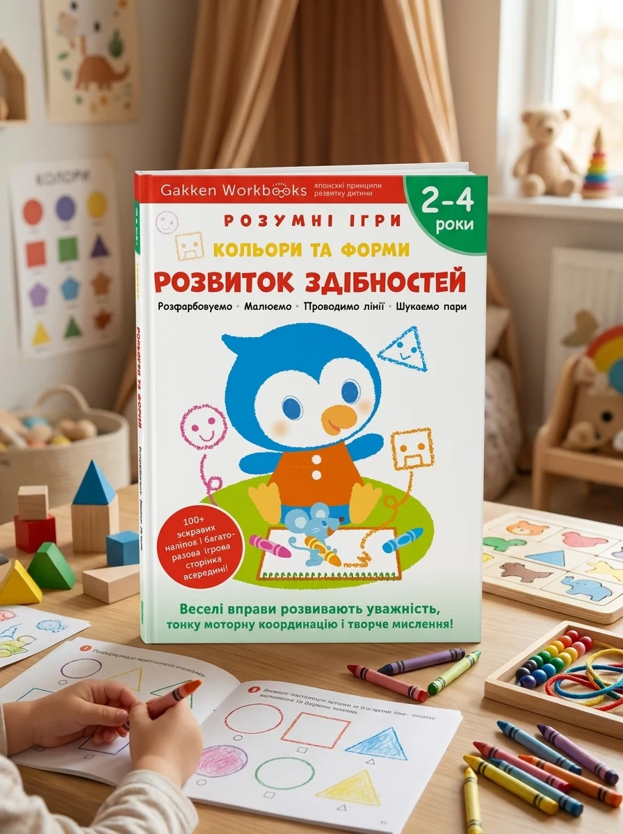 Gakken. Розумні ігри. Розвиток здібностей. Кольори та форми. 2-4 роки — Книги з наліпками