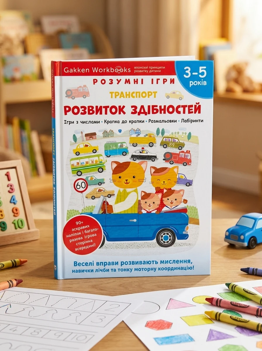 Gakken. Розумні ігри. Розвиток здібностей. Транспорт. 3-5 років — Книги з наліпками