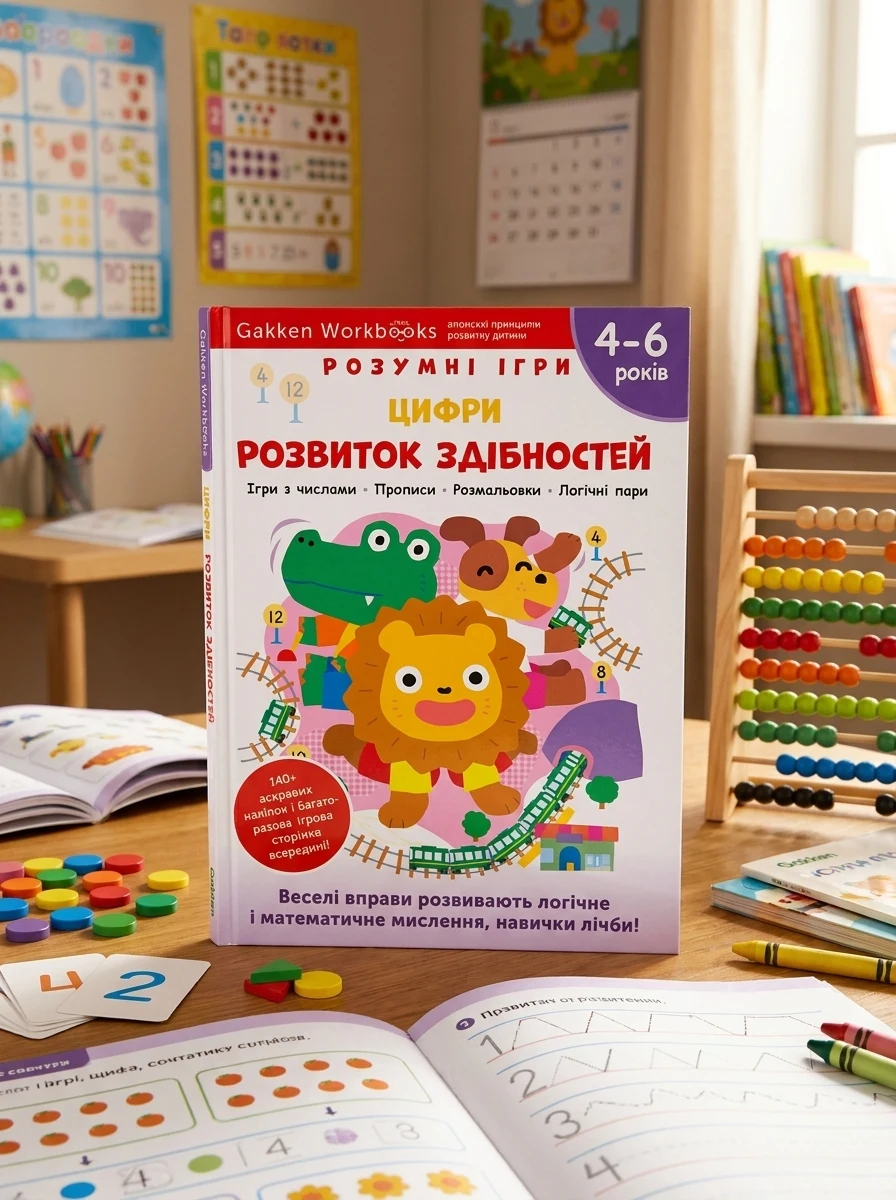 Gakken. Розумні ігри. Розвиток здібностей. Цифри. 4-6 років — Книги з наліпками