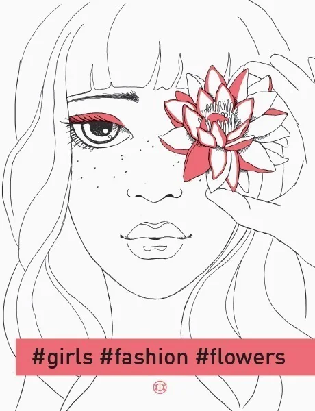 Girls. Fashion. Flowers. Фешн-розмальовка — Розмальовки для дітей