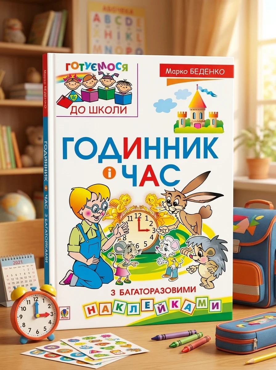 Годинник і час: з багаторазовими наклейками — Розвивальні книги