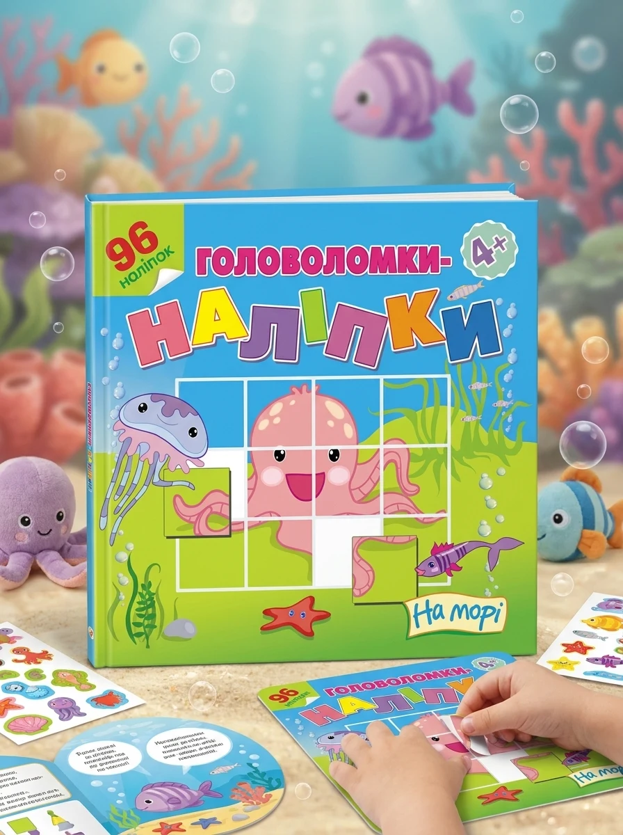 Головоломки-наліпки. На морі — Книги з наліпками