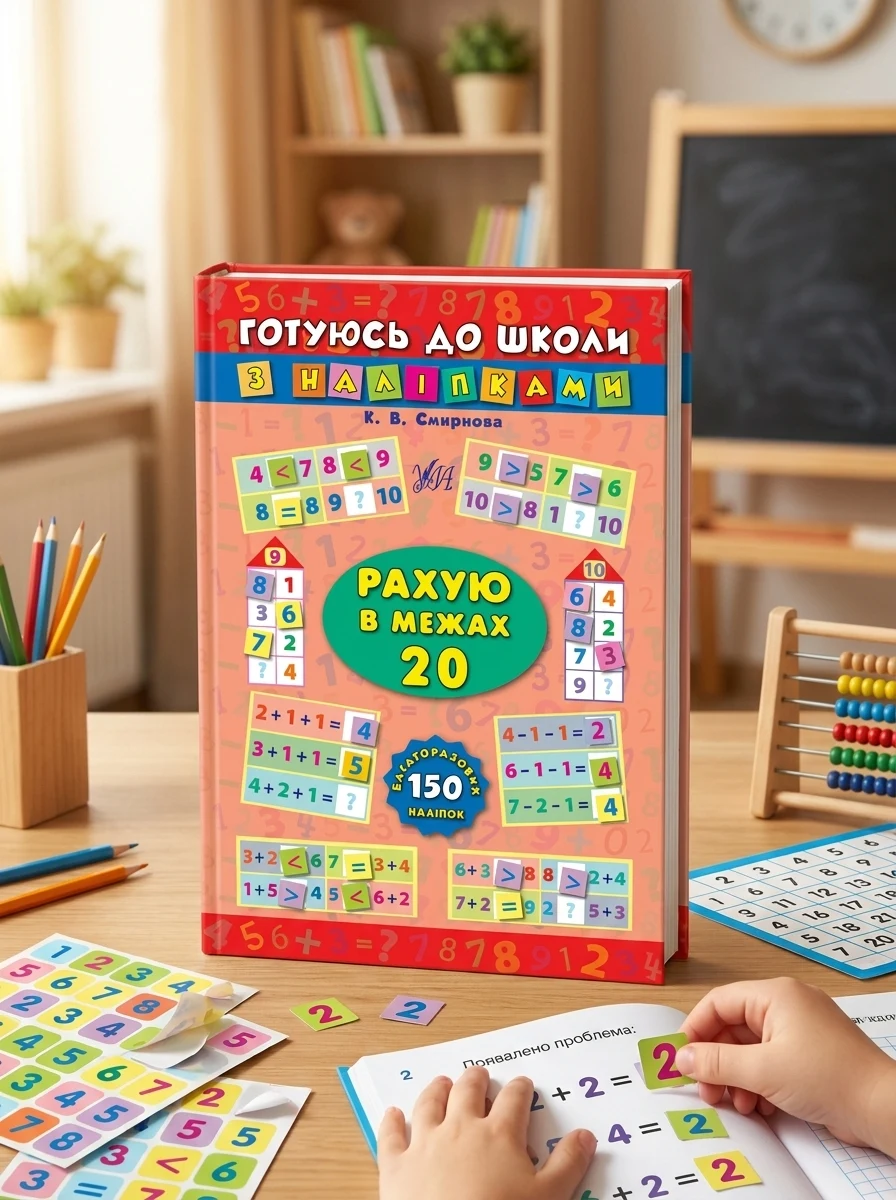 Готуюсь до школи з наліпками. Рахую в межах 20 — Книги з наліпками