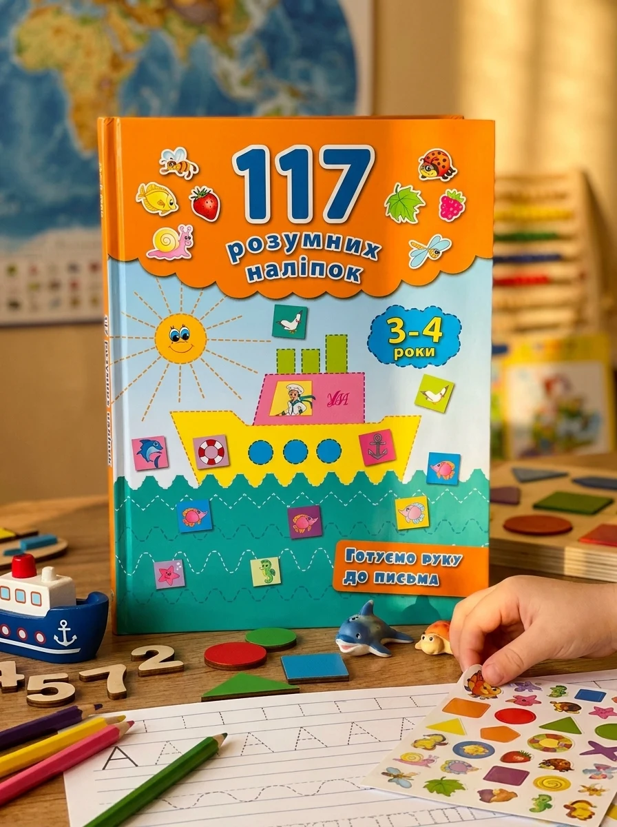 Готуємо руку до письма. 117 розумних наліпок. 3-4 роки — Розвивальні книги