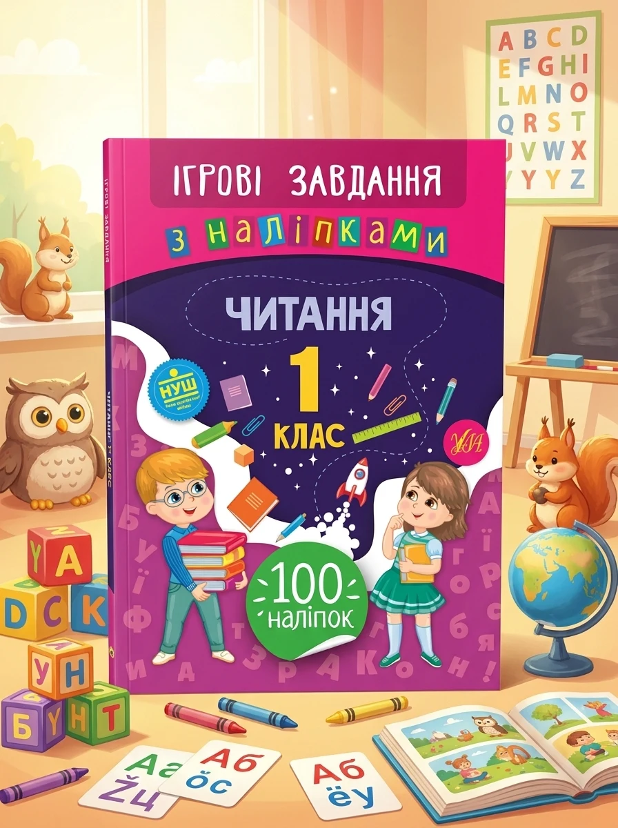 Ігрові завдання з наліпками. Читання. 1 клас | купити книгу онлайн