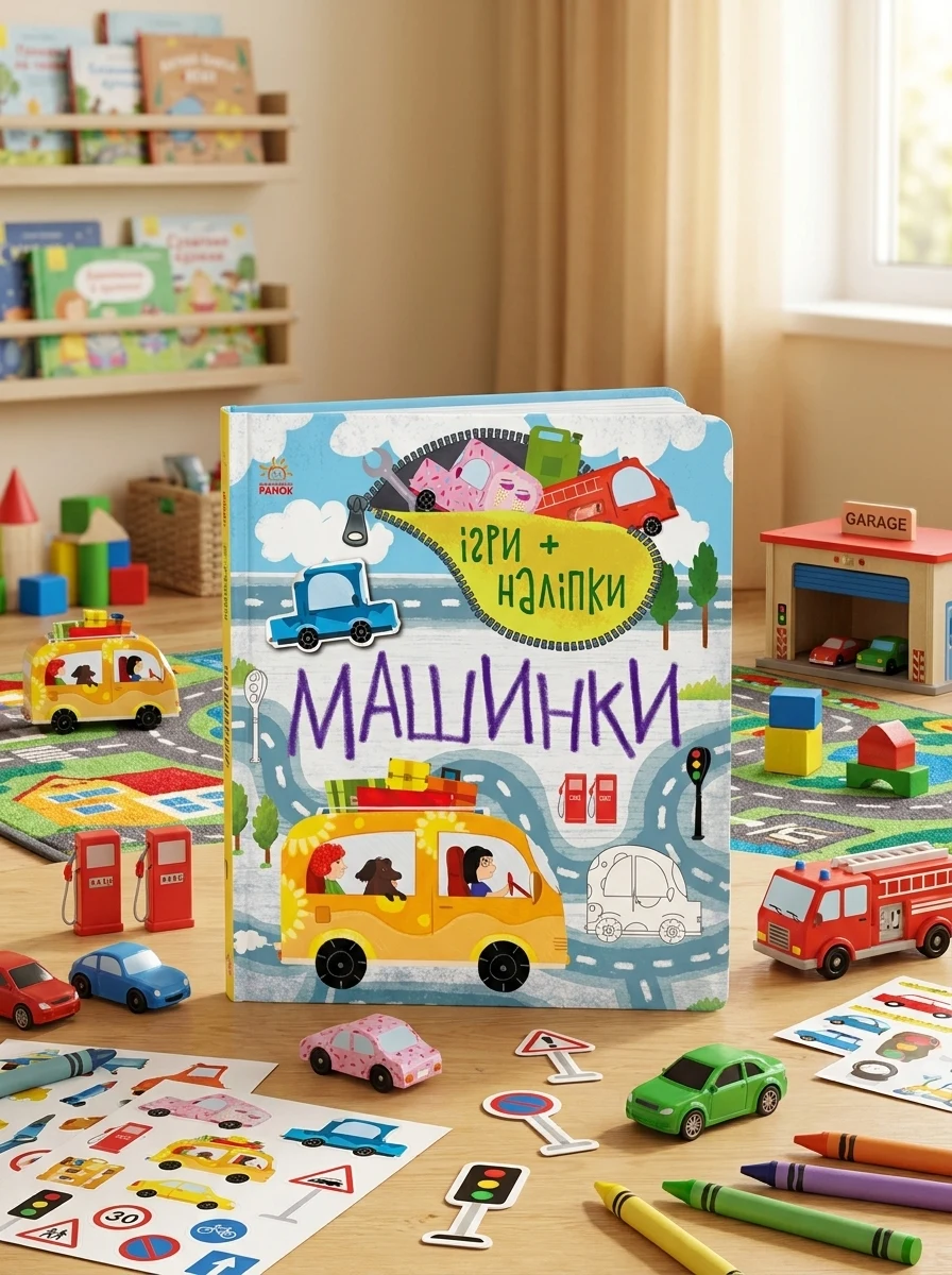 Ігри+наліпки. Машинки — Книги з наліпками