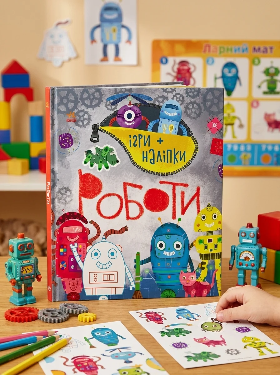 Ігри+наліпки. Роботи — Книги з наліпками