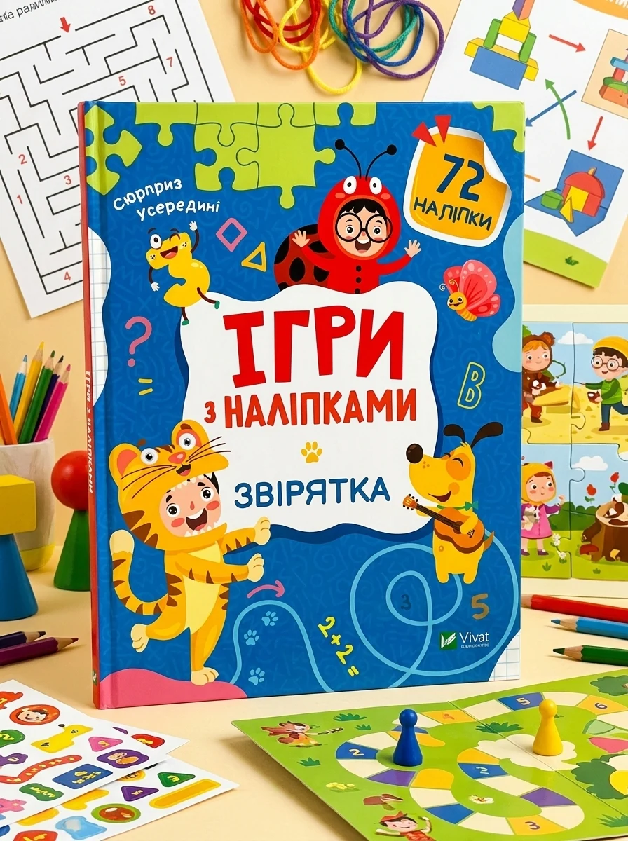 Ігри з наліпками. Звірятка | купити книгу онлайн