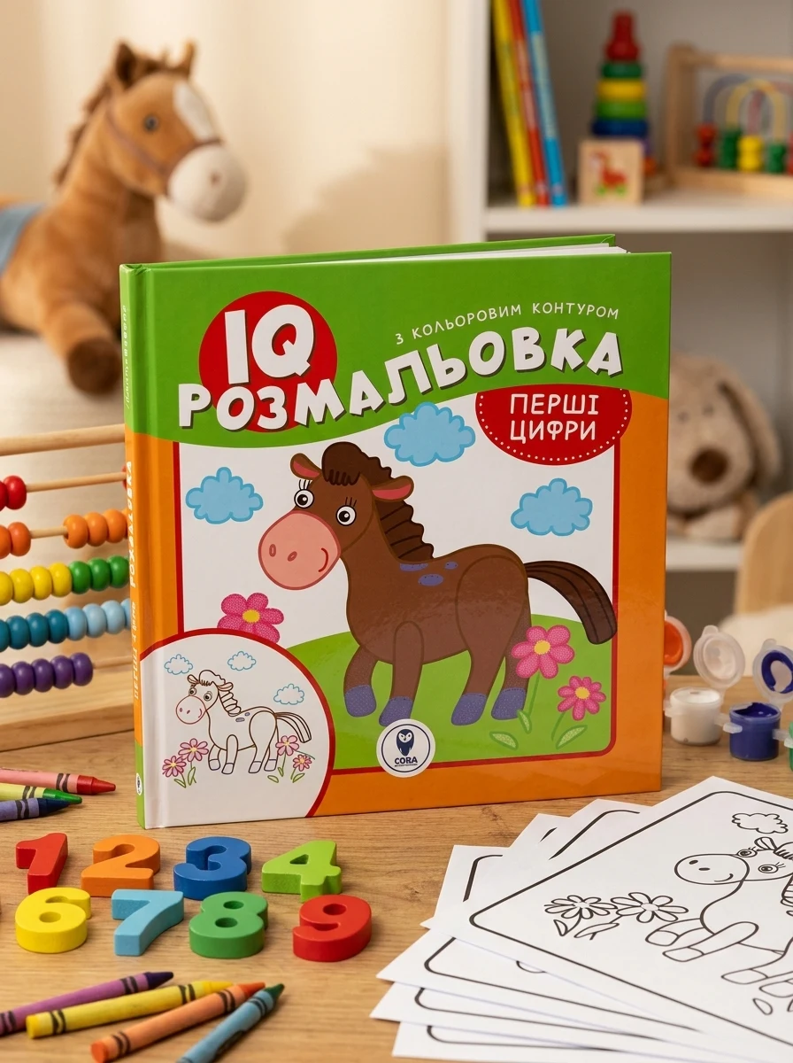 IQ розмальовка. Перші цифри — Розмальовки для дітей