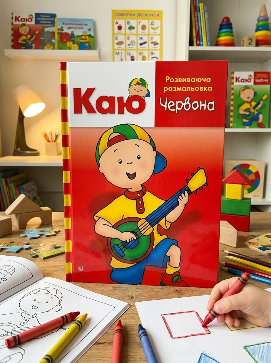 Каю. Розвиваюча розмальовка. Червона — Розмальовки для дітей