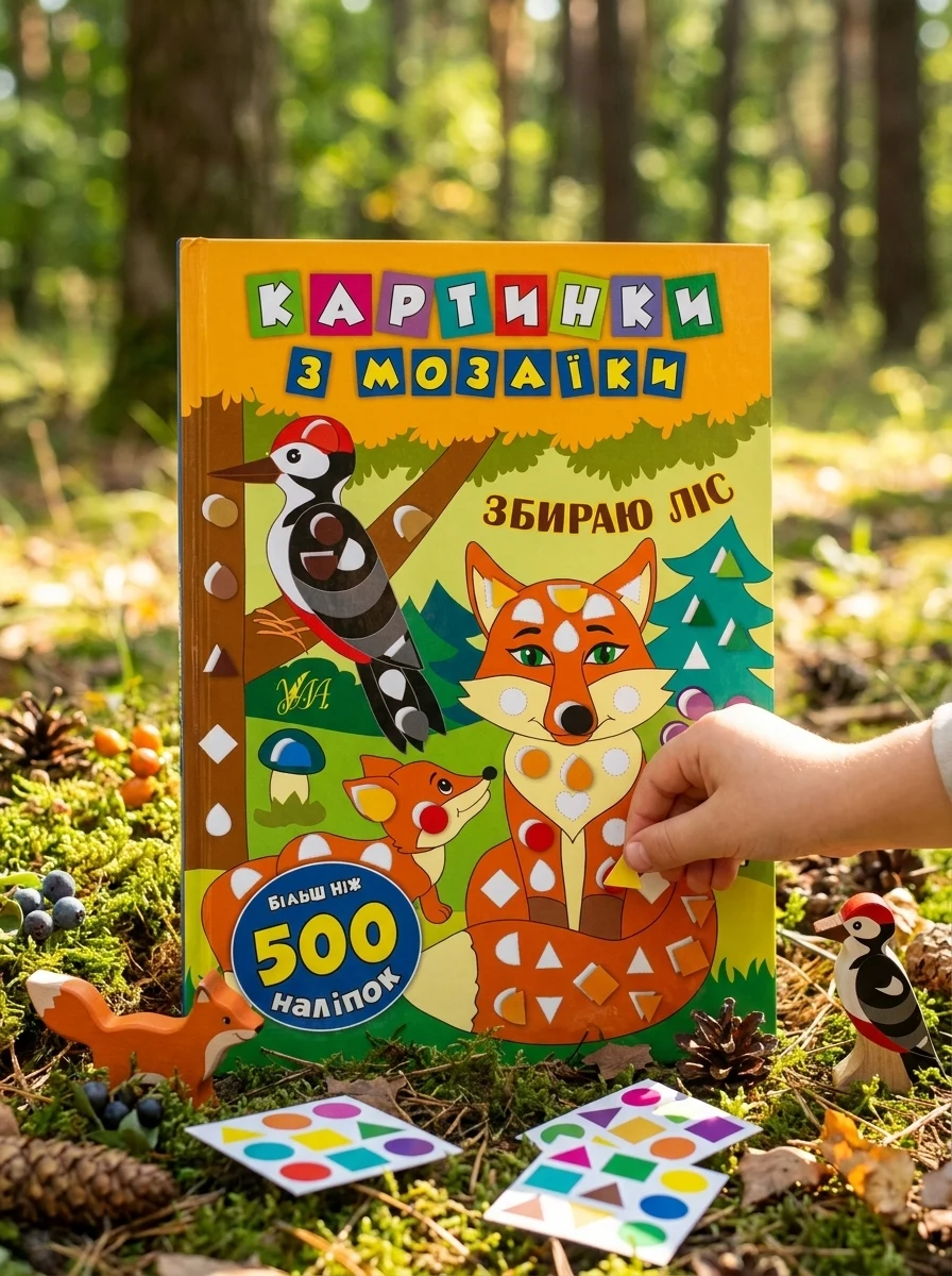 Картинки з мозаїки. Збираю ліс — Книги з наліпками