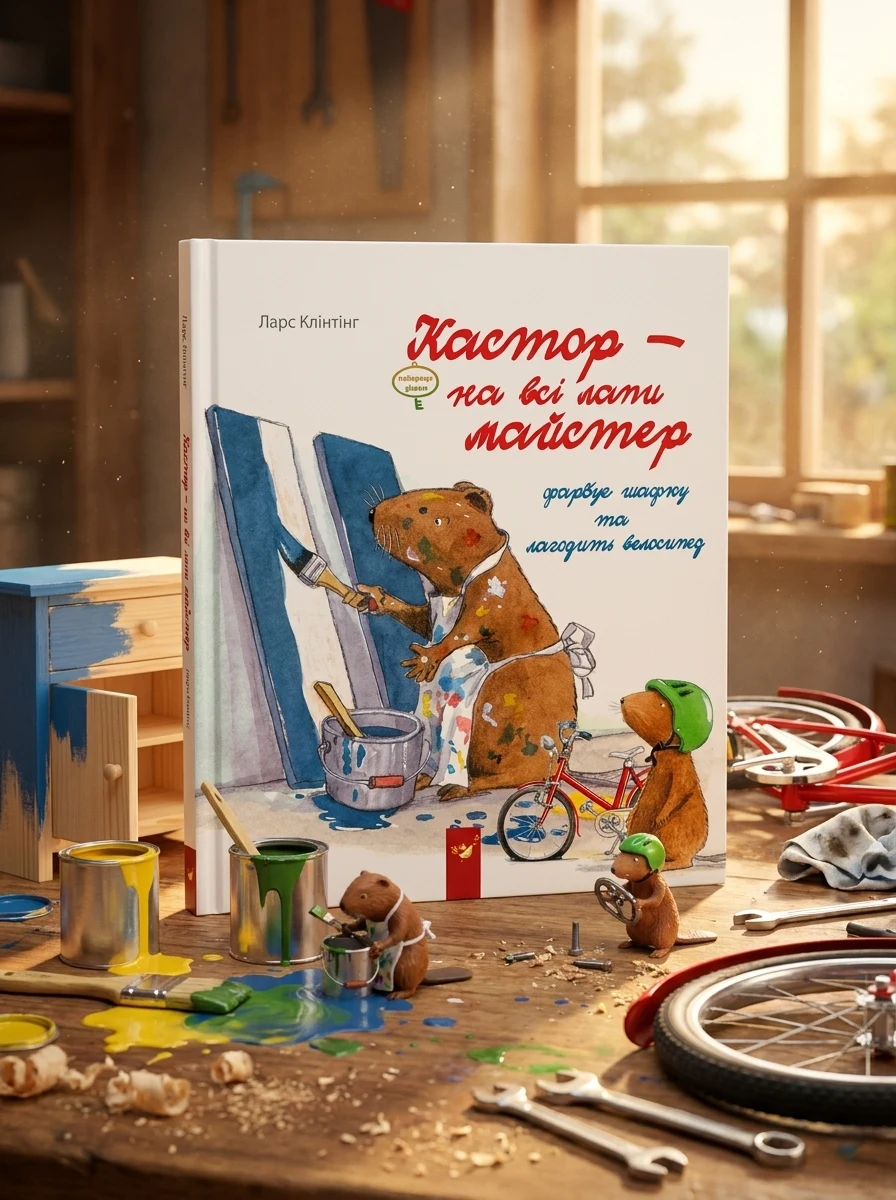 Кастор — на всі лапи майстер. Кастор фарбує шафку та лагодить велосипед | купити книгу онлайн