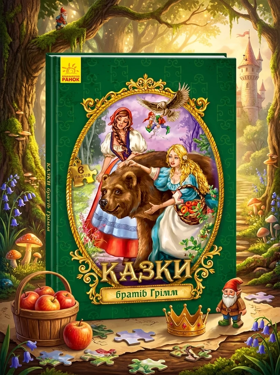Казки братів Грімм. Велика казка з пазлами — фото 2