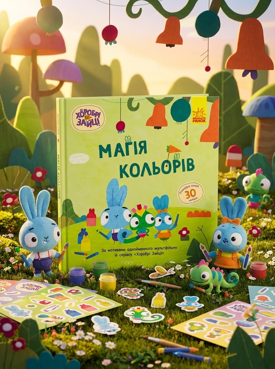 Хоробрі Зайці. Історії з наліпками. Магія кольорів — Книги з наліпками