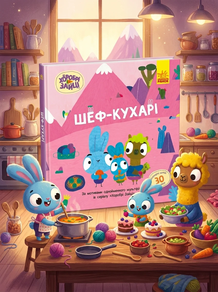 Хоробрі Зайці. Історії з наліпками. Шеф – кухарі — Книги з наліпками
