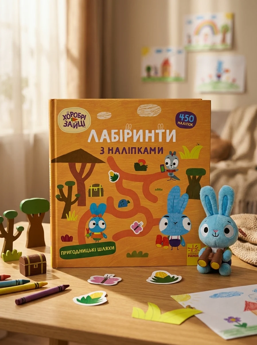 Хоробрі Зайці. Лабіринти з наліпками. Пригодницькі шляхи — Книги з наліпками