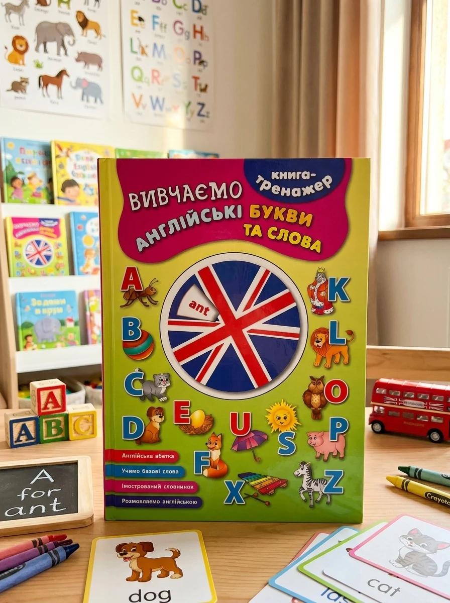 Книга-тренажер. Вивчаємо англійські букви та слова — фото 2