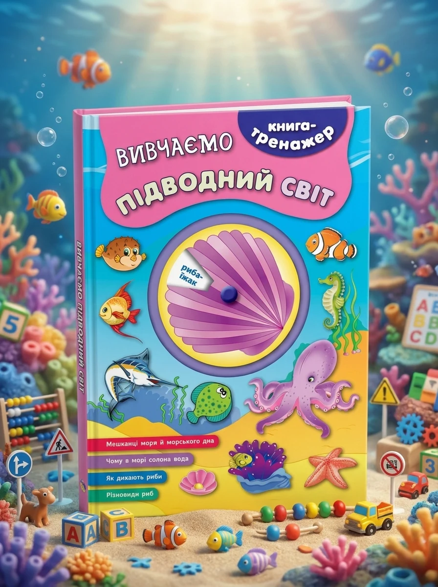 Книга-тренажер. Вивчаємо підводний світ — Розвивальні книги
