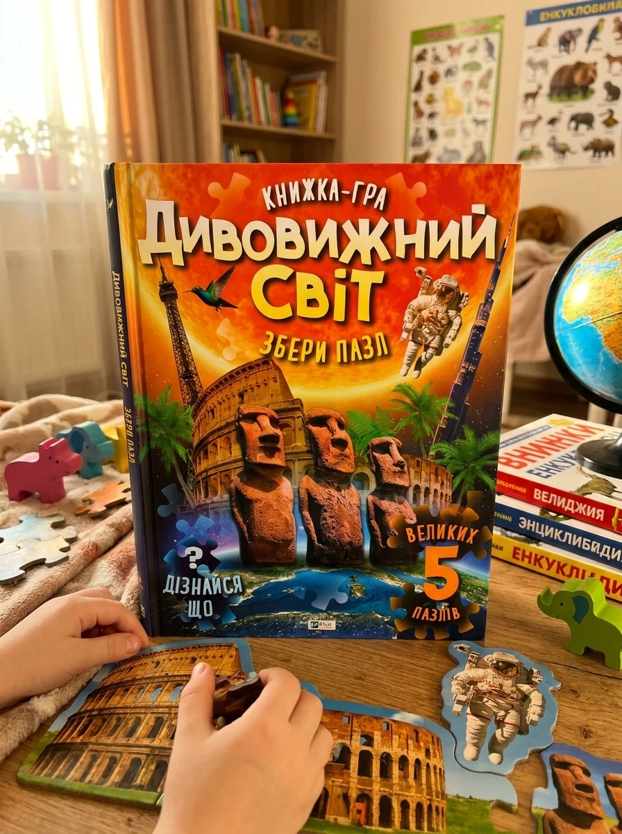 Книжка-гра. Дивовижний світ. Збери пазл — Дитячі енциклопедії