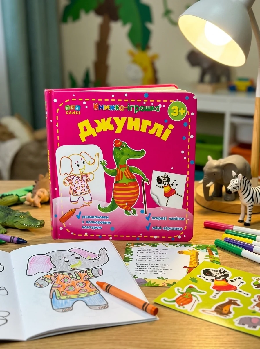 Книжка-іграшка. Джунглі — Розмальовки для дітей