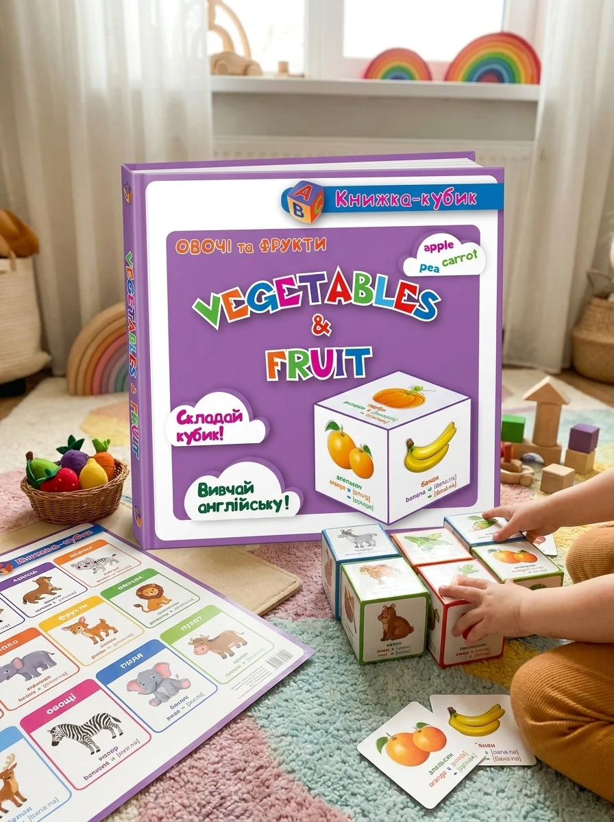 Книжка-кубик. Vegetables & Fruit. Овочі та Фрукти — фото 2