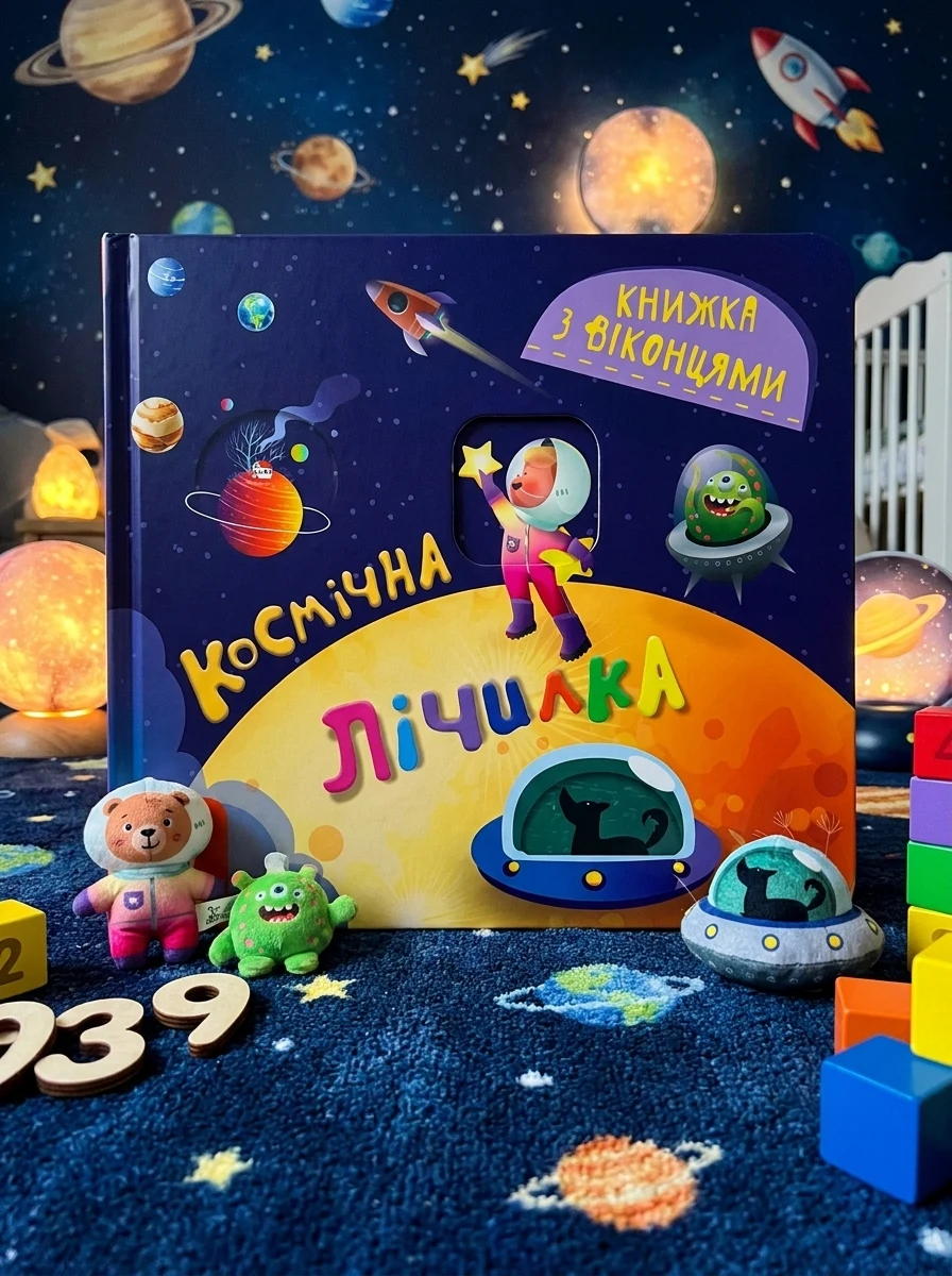 Книжка з віконцями. Космічна лічилка — Розвивальні книги