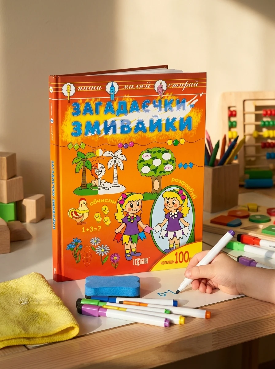 Книжка-змивайка. Загадаєчки-змивайки — Розмальовки для дітей